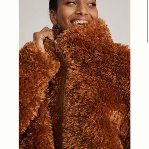 Maeve Anthropology 1X Teddy Zip Up Coat